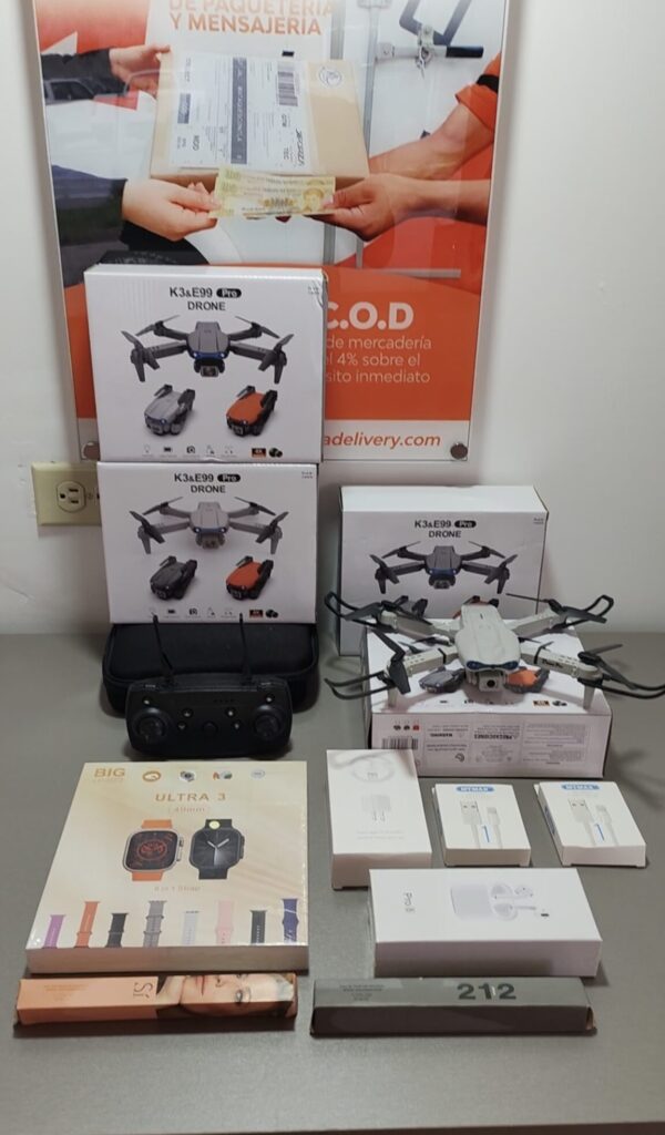 combo emprendedor con drone 4k, smartwatch y más